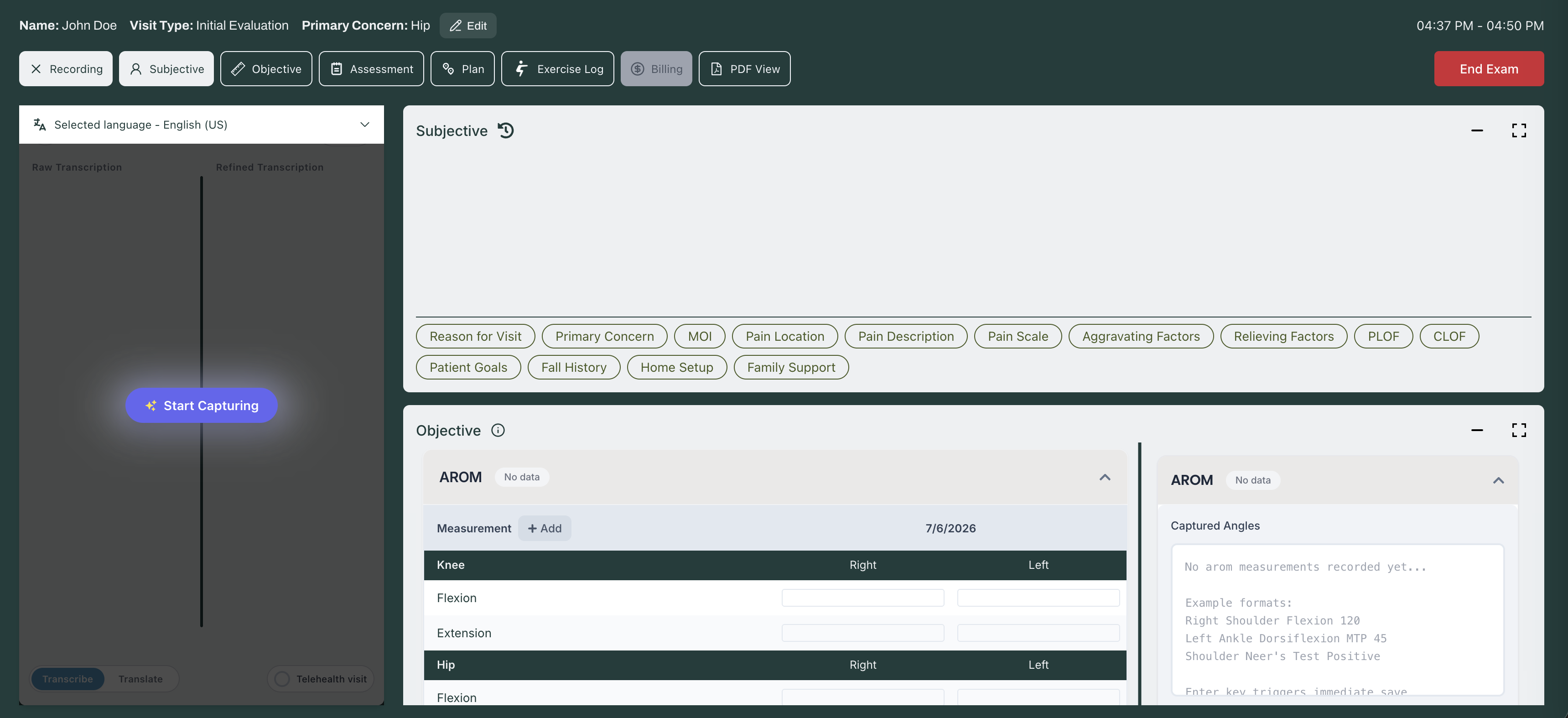 Real-Time AI Documentation for Physical Therapy